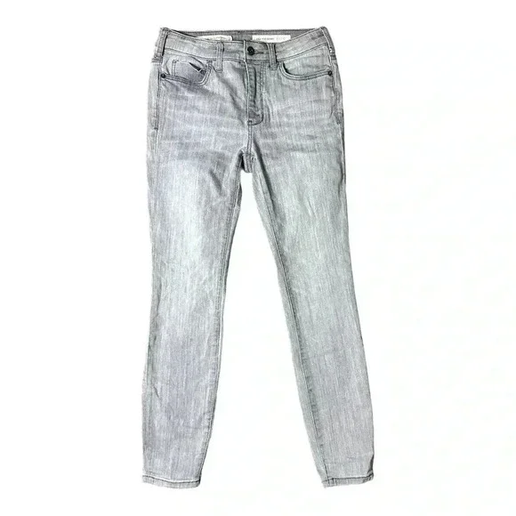 Anthro Pilcro Medium Gray High Rise Skinny Denim Jeans Women's sz 27 - Picture 2 of 7